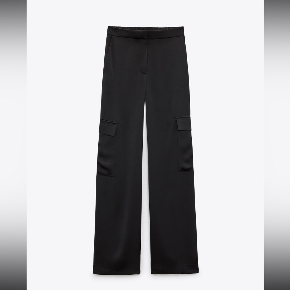 ZARA Satin Effect Cargo Pants